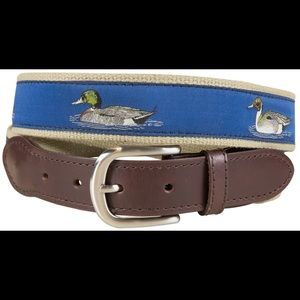 Duck Pattern Men’s casual leather tab belt